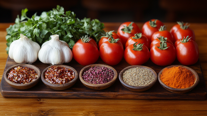 Chipotle’s adobo marinade ingredients including chipotle peppers, tomatoes, and spices.