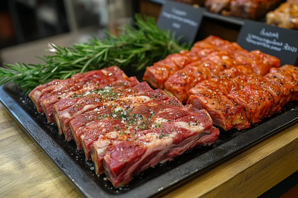 Comparison of boneless beef ribs and short ribs