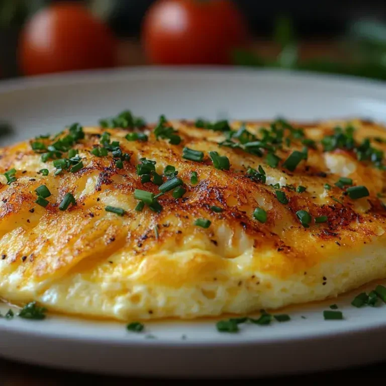 crab omelette Recipe 9 Crab omelette served on a plate with fresh herbs.