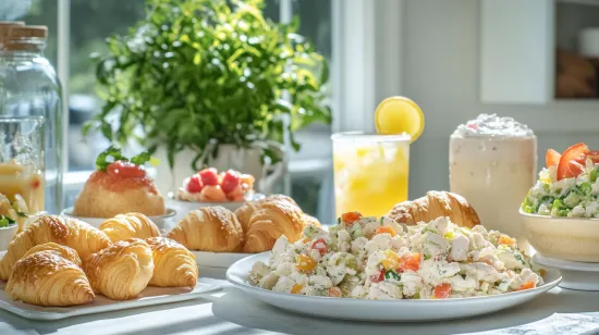 Chicken Salad Chick menu items on a table setting