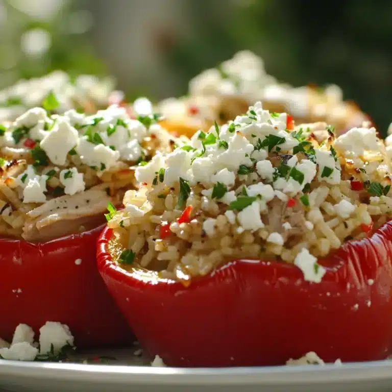 Delicious Ground Turkey and Rice Recipes for Every Occasion 18 Mediterranean turkey and rice stuffed peppers with feta cheese.