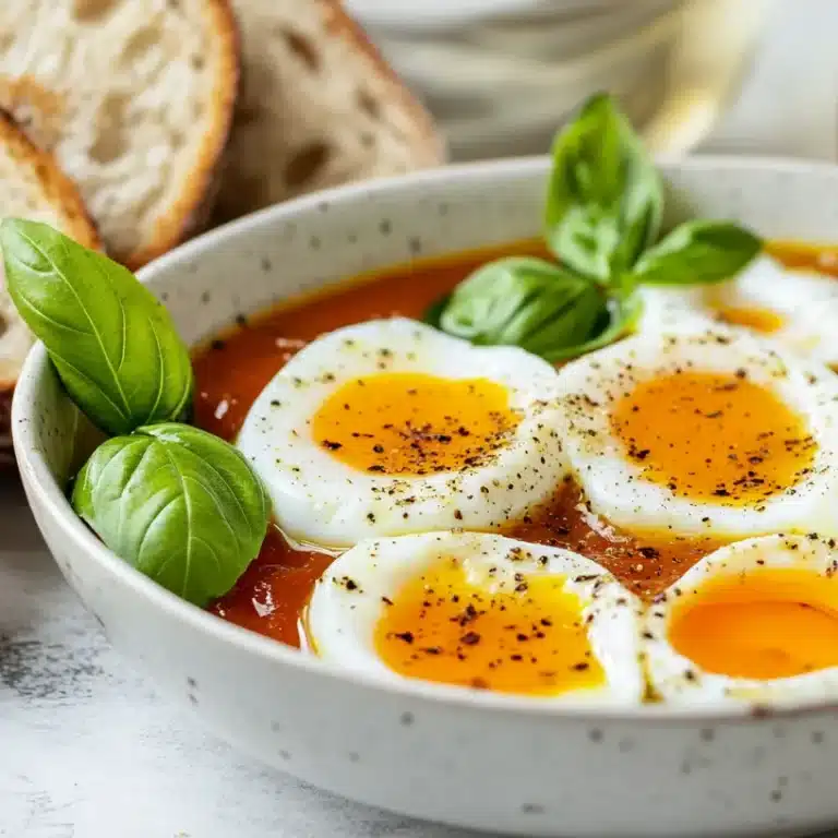 What's the Difference Between Eggs in Purgatory and Shakshuka? 16 Eggs in purgatory served with crusty bread and basil.