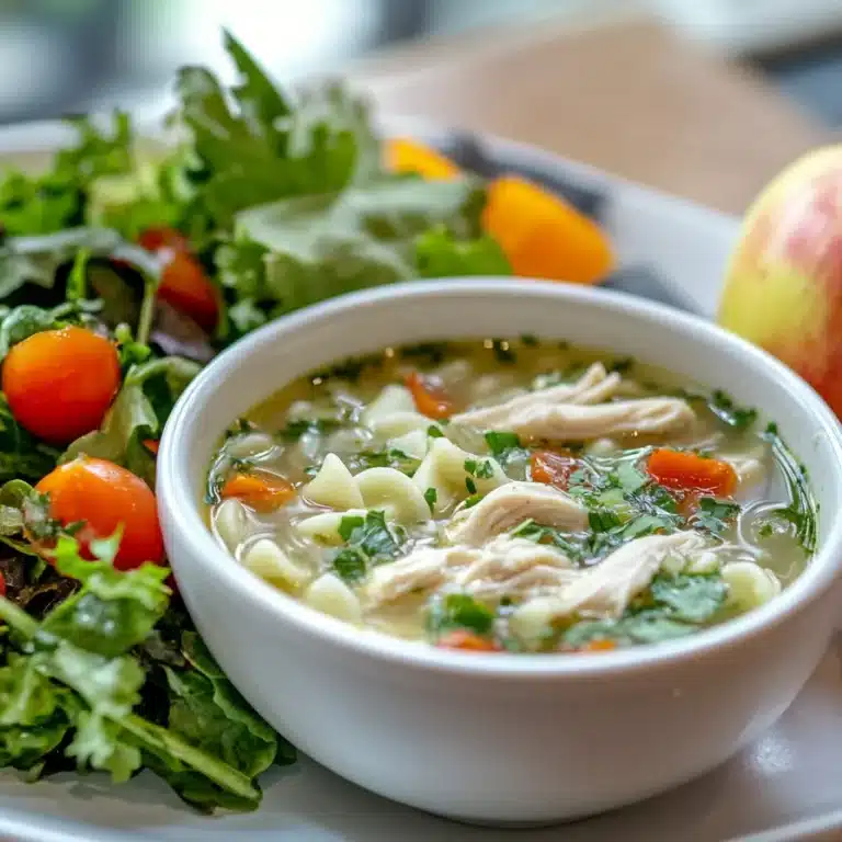 What Is the Healthiest Panera Soup? A Complete Guide to Nutritious Choices 19 Panera tray with chicken noodle soup, salad, and apple for a balanced meal.