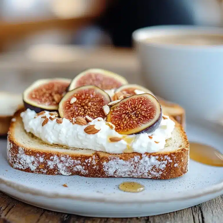 What is Ricotta in France? A Complete Guide to This Creamy Delight 12 Ricotta toast with figs and honey, served with espresso on a wooden table.