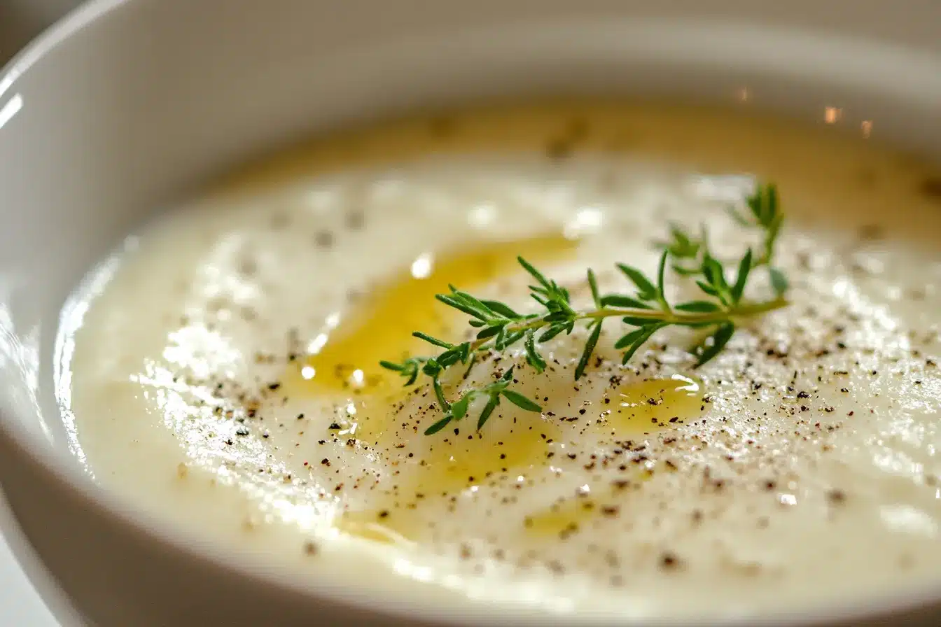 What Was Julia Child’s Favorite Soup? A Deep Dive into Her Love for Vichyssoise 6 A restaurant-style serving of Vichyssoise with elegant plating.