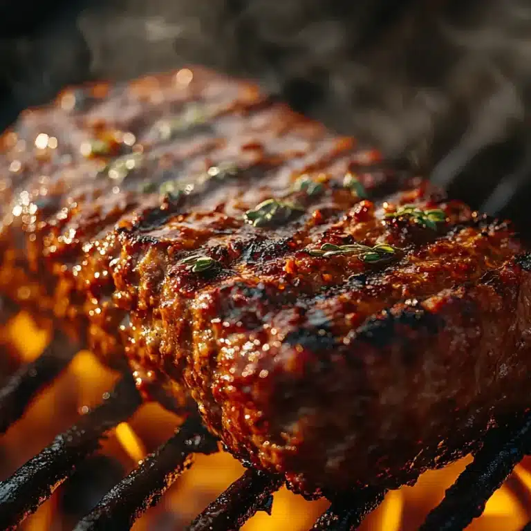 How Long to Smoke a 2-Pound Meatloaf at 225 Degrees? 17 High-quality AI-generated image of a meatloaf smoking on a pellet grill with a rich smoky texture.