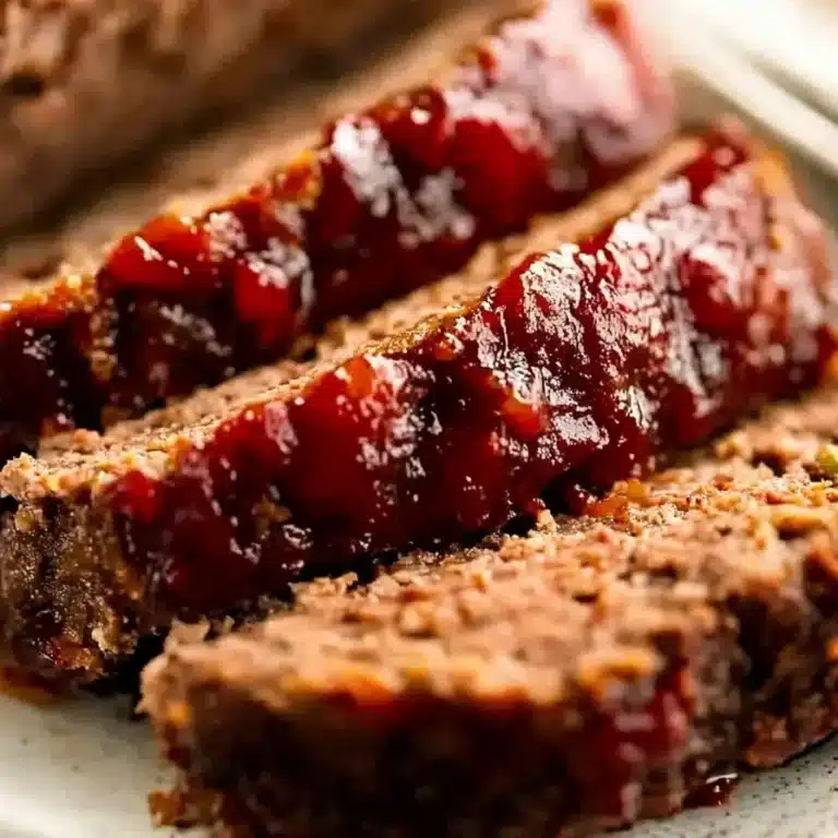 The Best Smoked Meatloaf Recipe: A Step-by-Step Guide for Perfect Flavor 7 Juicy sliced meatloaf with a caramelized BBQ glaze on a white plate
