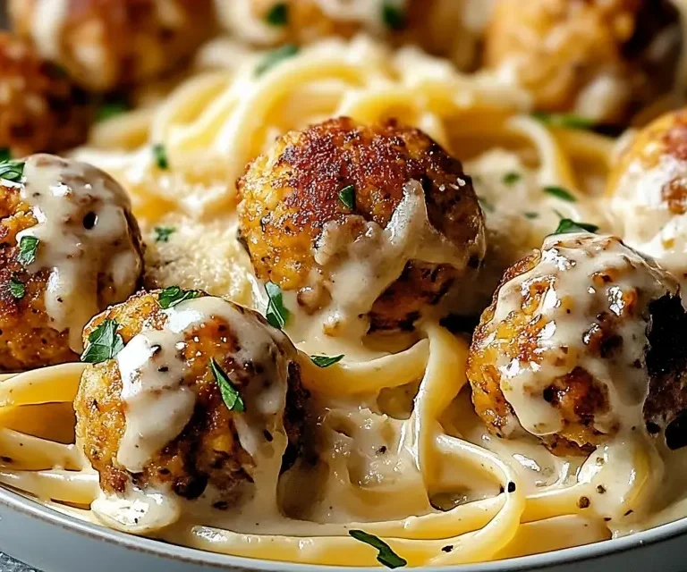 Garlic Butter Chicken Balls with Creamy Parmesan Pasta 10 Garlic Butter Chicken Balls with Creamy Parmesan Pasta