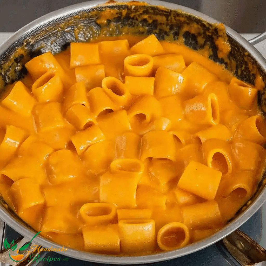 Creamy Gochujang Pasta A Spicy Comfort Food You’ll Love 17 Creamy gochujang pasta simmering in a skillet.