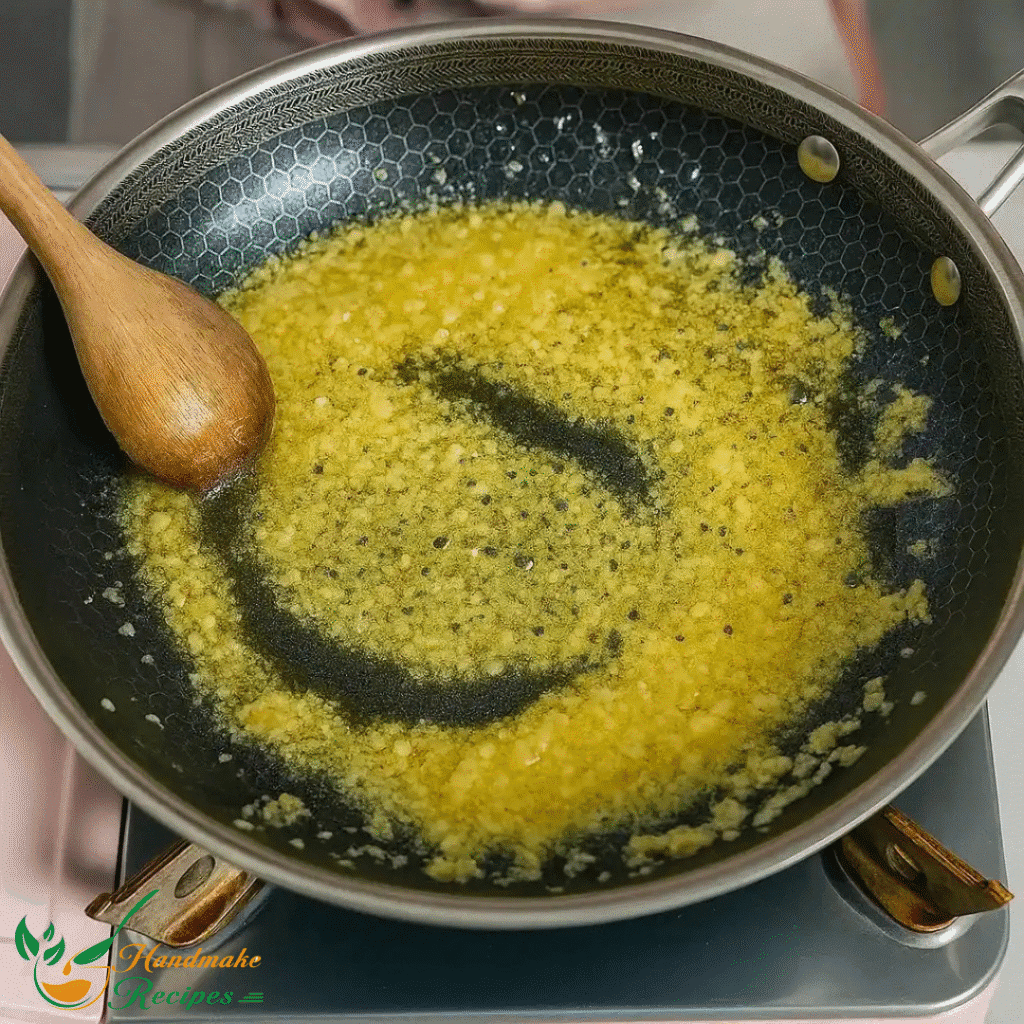 Creamy Gochujang Pasta A Spicy Comfort Food You’ll Love 15 Garlic sautéing in butter for creamy gochujang pasta sauce.