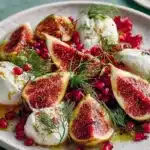 Colorful Christmas salad with festive ingredients for holiday dining