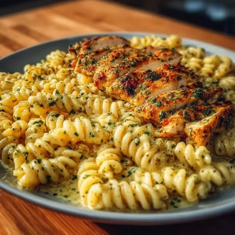 Creamy Garlic Parmesan Chicken Pasta 10 Creamy garlic parmesan chicken pasta served in a bowl, garnished with parsley.
