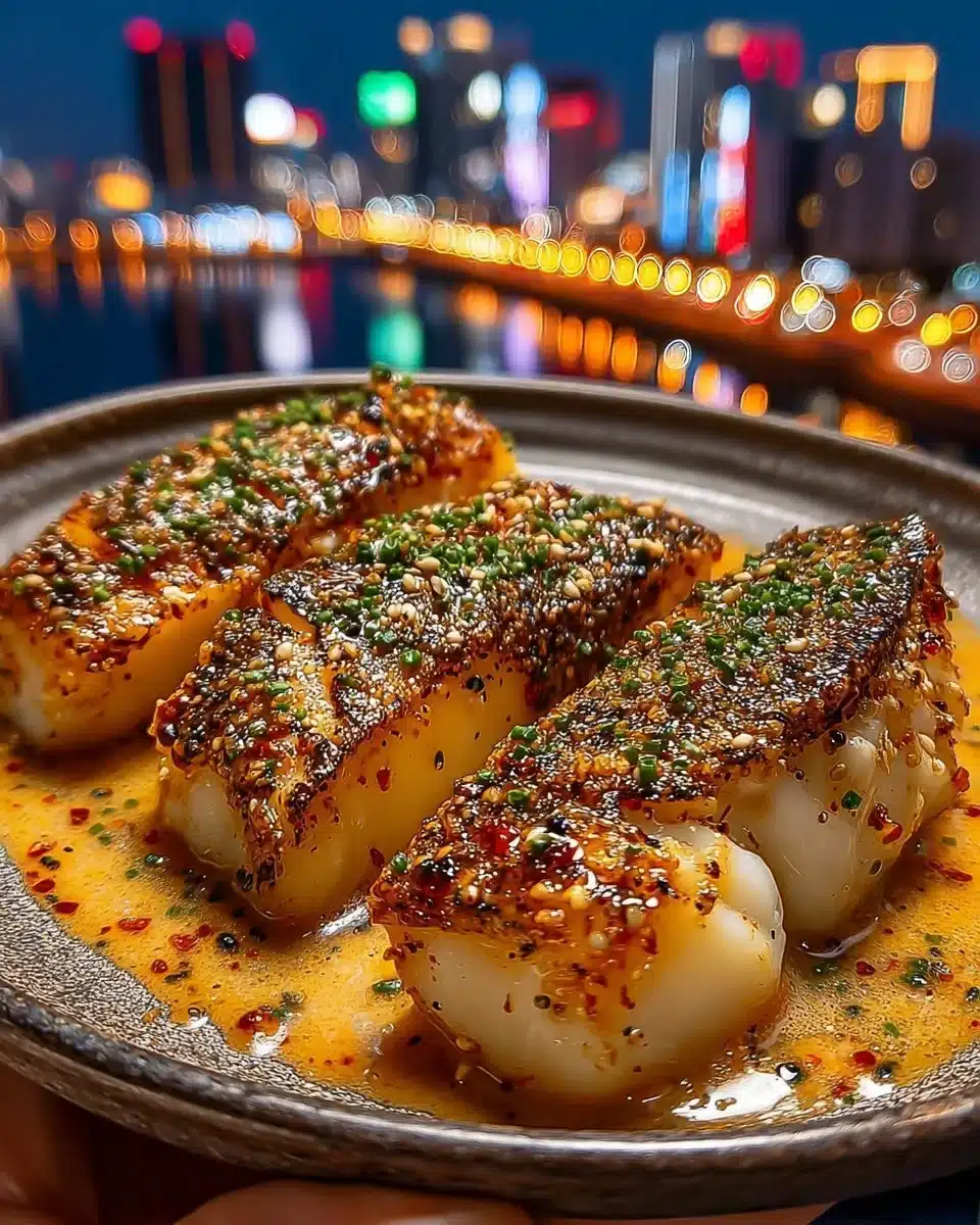 Garlic Butter Cod Strips with Sweet Chili Lime Sauce 3 Garlic Butter Cod Strips with Sweet Chili Lime Sauce on a plate