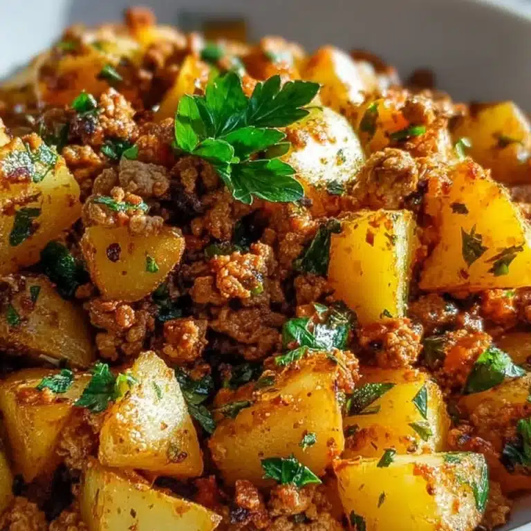 Ground Turkey and Potatoes 10 Ground turkey and seasoned potatoes in a flavorful dish