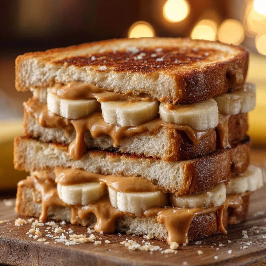 Grilled Peanut Butter Banana Sandwiches 6 Grilled Peanut Butter Banana Sandwiches