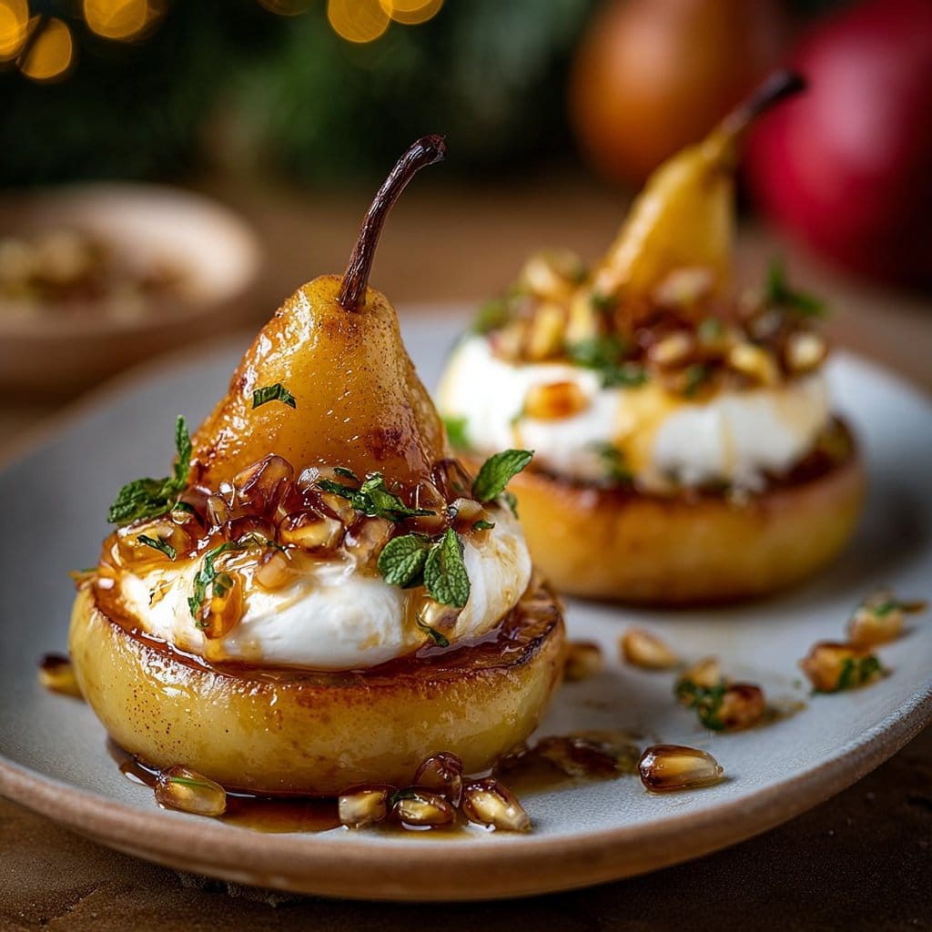 Golden Caramelized Pears with Burrata 6 Golden Caramelized Pears with Burrata