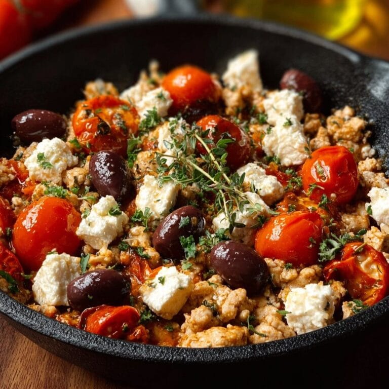 Mediterranean Keto Ground Chicken Skillet with Olives and Feta 1 Mediterranean Keto Ground Chicken Skillet with Olives and Feta