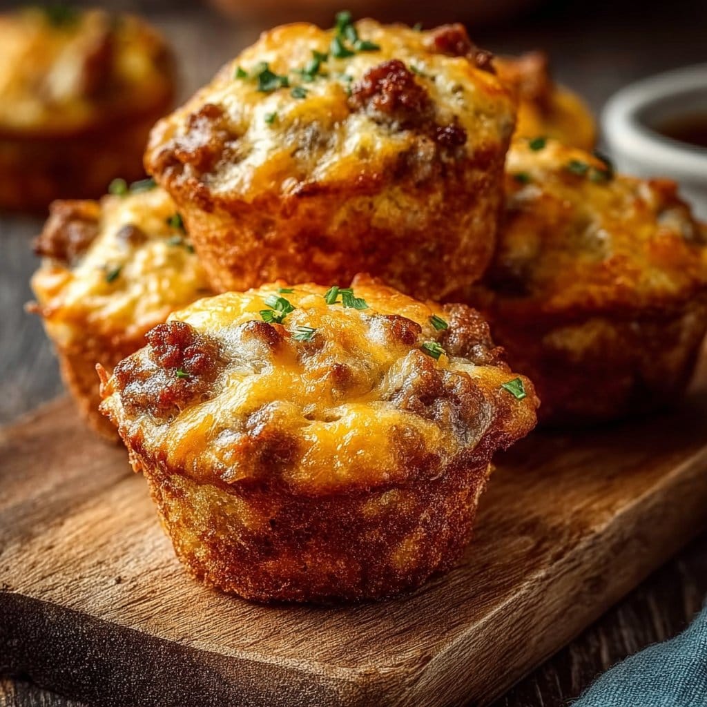 Cheesy Sausage Muffins 6 Cheesy Sausage Muffins
