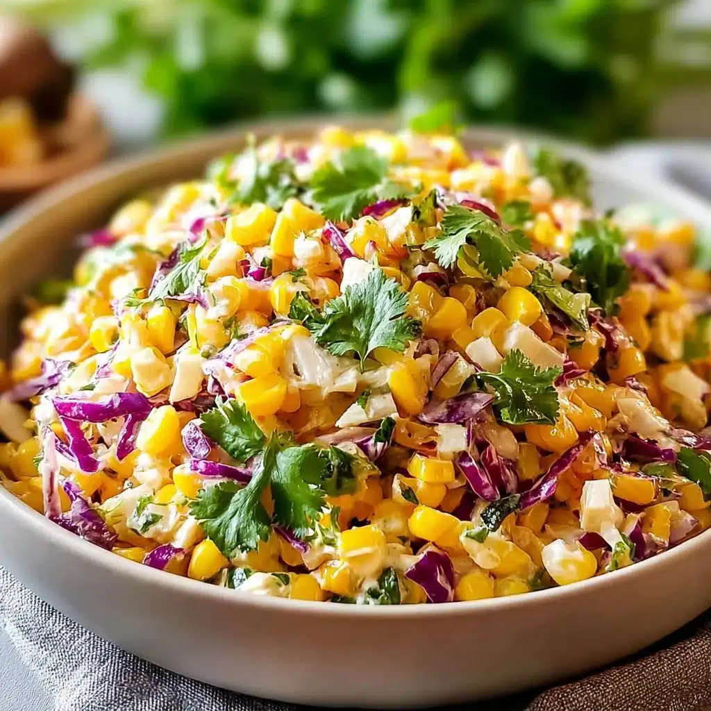 Mexican Street Corn Coleslaw 4 Bowl of Mexican street corn coleslaw with vibrant corn and fresh vegetables