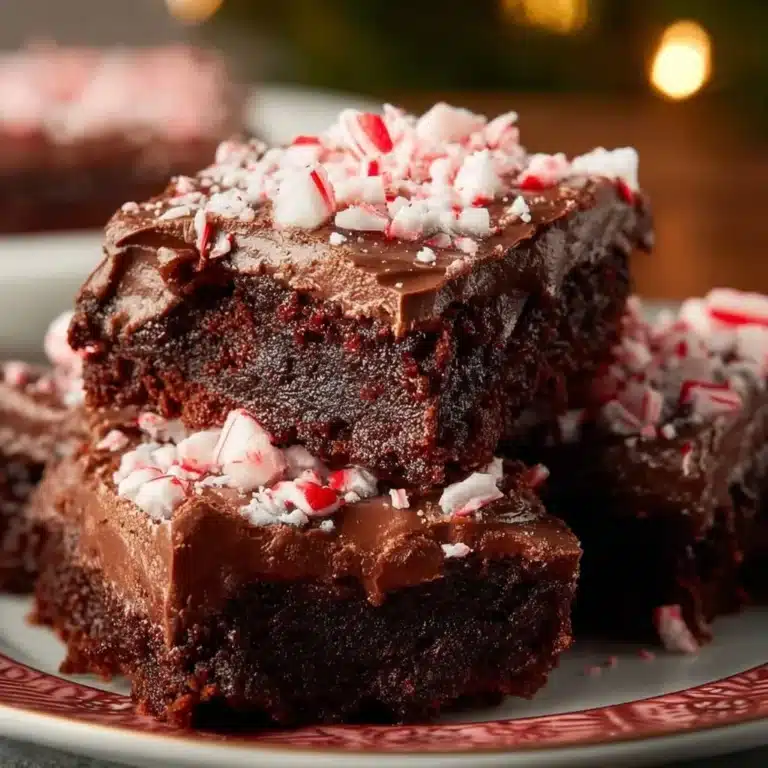 Peppermint Brownies 12 Delicious peppermint brownies topped with minty frosting and chocolate drizzle.